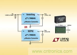 全集成型負(fù)輸出、升壓或降壓-升壓型µModule 轉(zhuǎn)換器可提供高達(dá)700mA