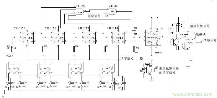 鍵盤輸入、密碼修改、密碼檢測(cè)、開鎖、執(zhí)行電路
