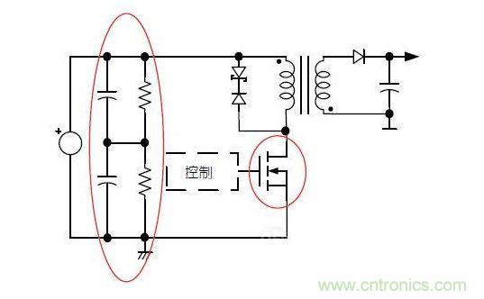 反激轉(zhuǎn)換器中的串聯(lián)大電容電路及單顆1，000VMOSFET