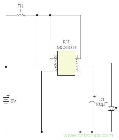 圖1：閃光燈標(biāo)電路圖。